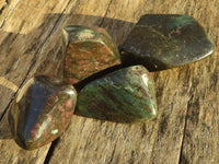 Polished  Fluorescent Ruby Corundum In Chrome Verdite Free Forms x 4 From Zimbabwe