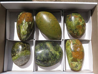 Polished Green Opal Standing Free Forms  x 6 From Madagascar - TopRock