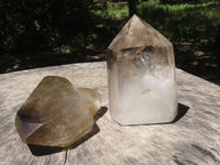 Polished Large Wispy Smokey Phantom Quartz Crystals x 2 From Madagascar - TopRock