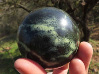 Polished Green & Black Leopard Stone / Serpentine Spheres  x 2 From Zimbabwe - TopRock