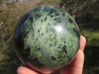 Polished Green & Black Leopard Stone / Serpentine Spheres  x 2 From Zimbabwe - TopRock