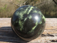 Polished Green & Black Leopard Stone / Serpentine Spheres  x 2 From Zimbabwe - TopRock