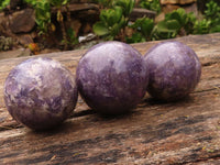 Polished Purple Lepidolite Spheres With Rubellite On Some  x 6 From Madagascar - Toprock Gemstones and Minerals 