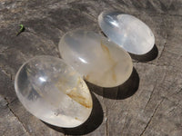 Polished Girasol Pearl Quartz Palm Stones  x 14 From Madagascar - TopRock