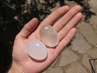 Polished Girasol Pearl Quartz Palm Stones  x 14 From Madagascar - TopRock