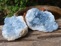 Natural Blue Celestite Crystal Specimens  x 3 From Sakoany, Madagascar - Toprock Gemstones and Minerals 