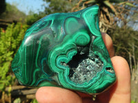 Polished Flower Banded Malachite Free Forms  x 6 From Congo - Toprock Gemstones and Minerals 