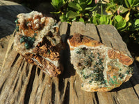 Natural Rare Ball Malachite On Drusy Quartz & Dolomite Matrix  x 2 From Kambove, Congo - Toprock Gemstones and Minerals 