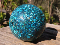 Polished Conglomerate Chrysocolla Spheres With Azurite & Malachite x 2 From Congo