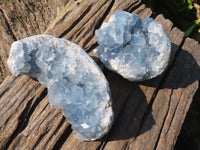 Natural Blue Celestite Crystal Specimens  x 2 From Sakoany, Madagascar - Toprock Gemstones and Minerals 