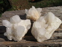 Natural White Quartz Clusters x 12 From Madagascar - TopRock