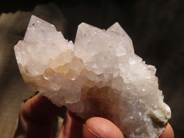 Natural Pale Spirit Quartz Clusters x 12 From Boekenhouthoek, South Africa