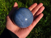 Polished Rich Blue Lazulite Spheres x 2 From Madagascar - TopRock