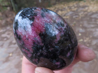 Polished Pink Rhodonite & Black Chromite Eggs  x 4 From Ambindavato, Madagascar - TopRock