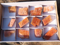 Natural New Sunset Orange Calcite Specimens  x 12 From Spitzkop, Namibia - Toprock Gemstones and Minerals 