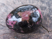 Polished Pink Rhodonite & Black Chromite Eggs  x 4 From Ambindavato, Madagascar - TopRock