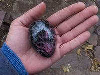 Polished Pink Rhodonite & Black Chromite Eggs  x 4 From Ambindavato, Madagascar - TopRock