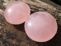 Polished Gemmy Pink Rose Quartz Palm Stones  x 12 From Madagascar - Toprock Gemstones and Minerals 