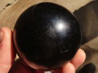 Polished Schorl Black Tourmaline Spheres x 3 From Madagascar