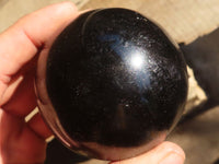 Polished Schorl Black Tourmaline Spheres x 3 From Madagascar