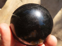 Polished Schorl Black Tourmaline Spheres x 3 From Madagascar