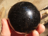 Polished Schorl Black Tourmaline Spheres x 3 From Madagascar