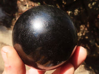 Polished Schorl Black Tourmaline Spheres x 3 From Madagascar