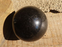 Polished Schorl Black Tourmaline Spheres x 3 From Madagascar