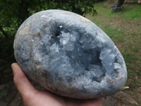 Polished Extra Large Blue Celestite Egg Geode  x 1 From Sakoany, Madagascar - TopRock