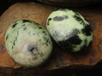 Polished Green Leopard Stone Gallets  x 12 From Zimbabwe - Toprock Gemstones and Minerals 