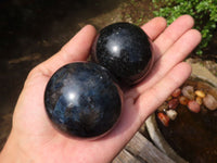 Polished Small Iolite / Water Sapphire Spheres  x 6 From Madagascar - Toprock Gemstones and Minerals 