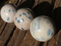 Polished Blue Spotted Spinel Quartz Spheres  x 6 From Madagascar - Toprock Gemstones and Minerals 