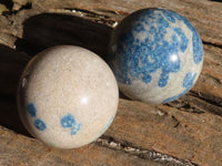 Polished Blue Spotted Spinel Quartz Spheres  x 6 From Madagascar - Toprock Gemstones and Minerals 