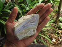 Polished One Side Polished Blue Lace Agate Specimens  x 6 From Malawi - TopRock