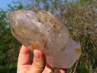 Polished Sceptre Window Crystal & Tourmalinated Crystal Point x 2 From Madagascar - TopRock