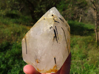 Polished Sceptre Window Crystal & Tourmalinated Crystal Point x 2 From Madagascar - TopRock