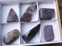 Polished Purple Lepidolite Free Forms  x 6 From Zimbabwe - Toprock Gemstones and Minerals 