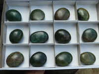 Polished Green Verdite Palm Stones  x 12 From Zimbabwe - TopRock