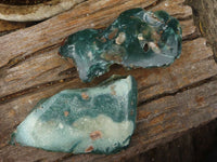 Polished Green Mtorolite / Chrome Chrysoprase Plates  x 2 From Zimbabwe - Toprock Gemstones and Minerals 