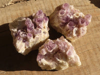 Natural Sugar Amethyst Clusters  x 3 From Zambia