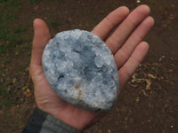 Polished Blue Celestite Crystal Egg Geodes  x 3 From Sakoany, Madagascar - TopRock