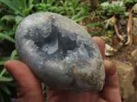 Polished Blue Celestite Crystal Egg Geodes  x 3 From Sakoany, Madagascar - TopRock