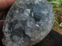 Polished Blue Celestite Crystal Egg Geodes  x 3 From Sakoany, Madagascar - TopRock