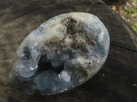 Polished Blue Celestite Crystal Egg Geodes  x 3 From Sakoany, Madagascar - TopRock