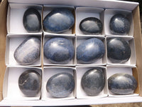 Polished Blue Lazulite Palm Stones  x 12 From Madagascar - TopRock