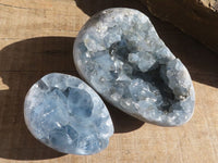 Polished Blue Celestite Egg Geodes  x 2 From Sakoany, Madagascar