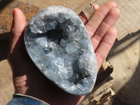 Polished Blue Celestite Egg Geodes  x 2 From Sakoany, Madagascar