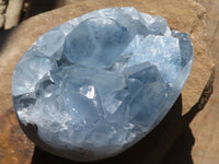 Polished Blue Celestite Egg Geodes  x 2 From Sakoany, Madagascar