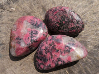 Polished Pink & Black Rhodonite Free Forms  x 3 From Zimbabwe - TopRock