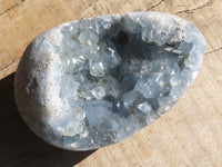 Polished Blue Celestite Egg Geodes  x 2 From Sakoany, Madagascar